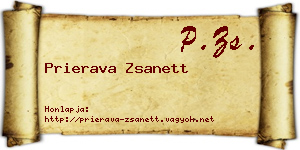 Prierava Zsanett névjegykártya
